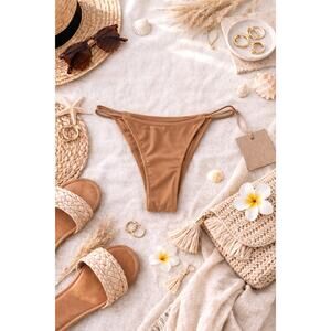 NWT Toast Swim Women's Signature Open Side Bottom Toasted Coconut Brown Size S